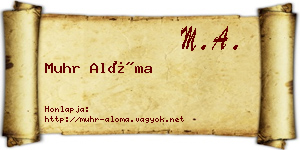 Muhr Alóma névjegykártya